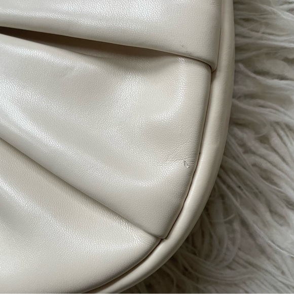 Sinbono Vegan Faux Lambskin Leather Ava Ivory Scrunch Handle Hobo Bag One Size - Picture 12 of 12